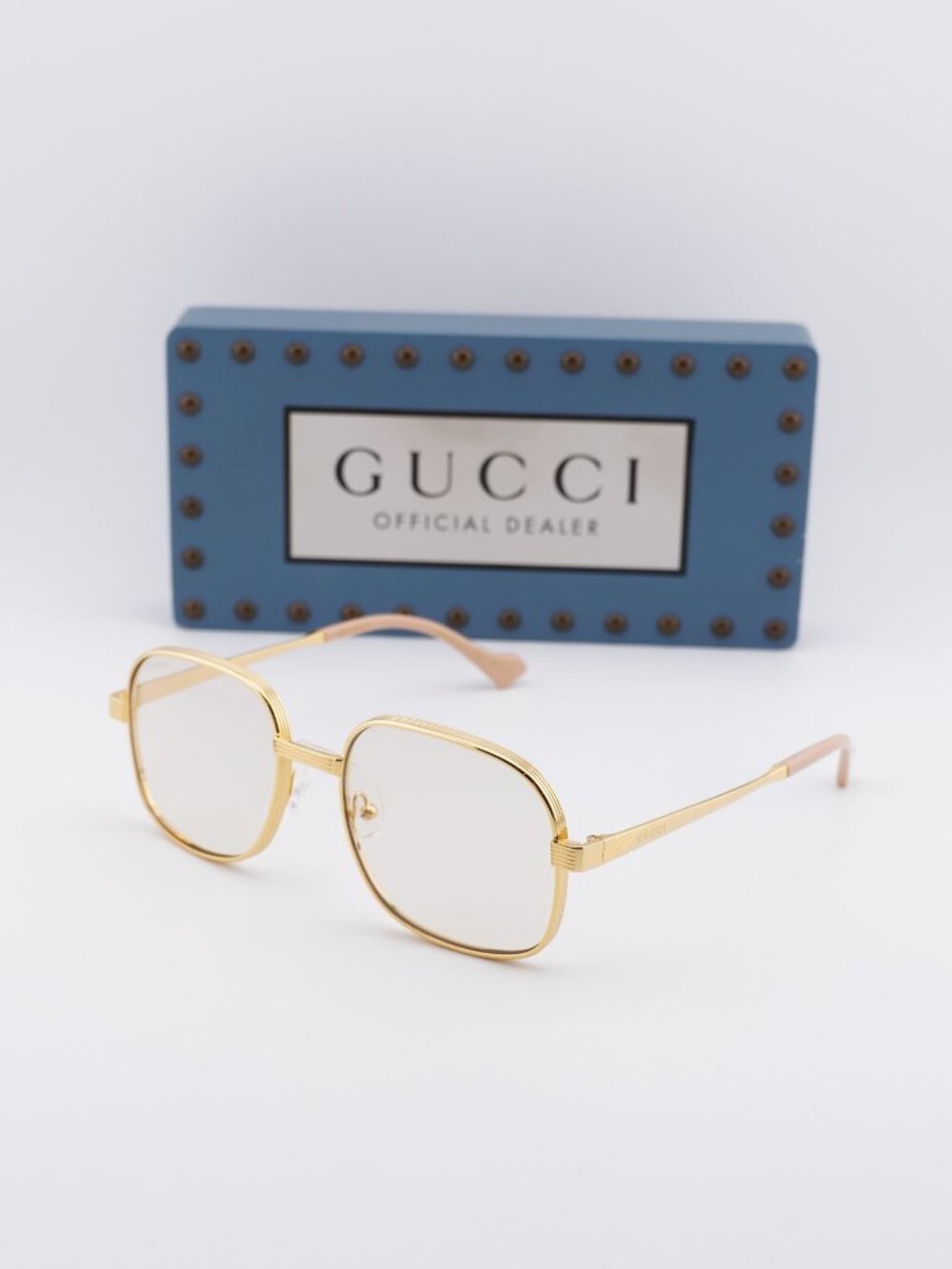 Gucci GG0788S 001 Square Sunglasses - Gold / Yellow
